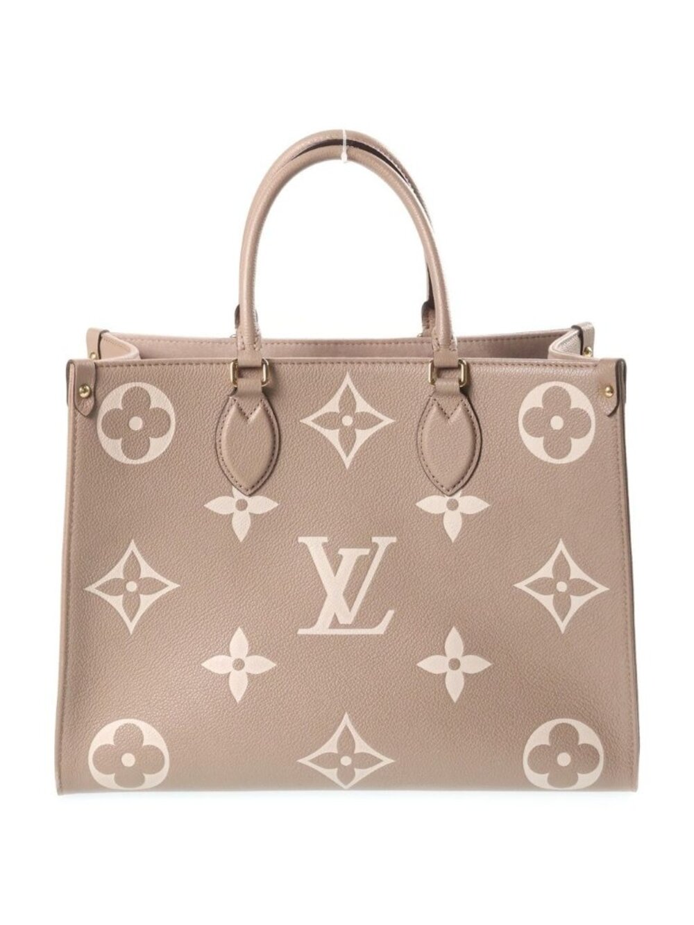 Louis Vuitton Bicolor Monogram Empreinte On The Go MM Tourterelle Cream Handbag